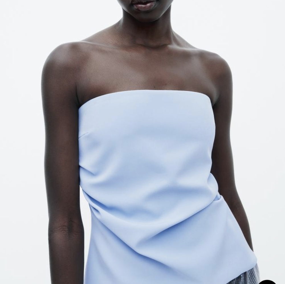 Zara, Powder Blue Tube top, Size Small
